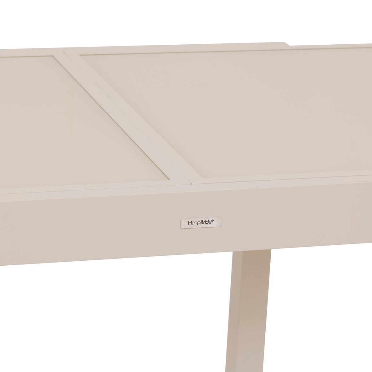TABLE PIAZZA EXTENSIBLE VERRE CREME ARGILE 8 PLACES