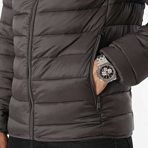 Doudoune Capuche Gris Anthracite