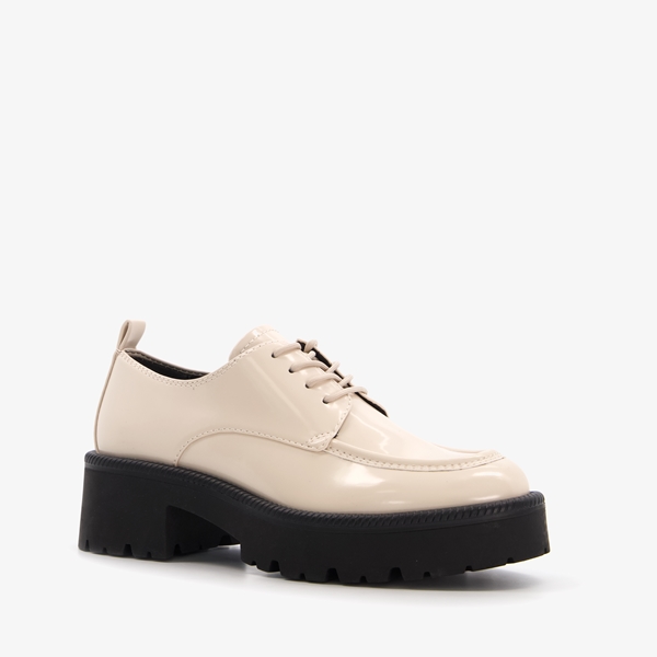 Tamaris lak dames veterschoenen wit/ivoor
