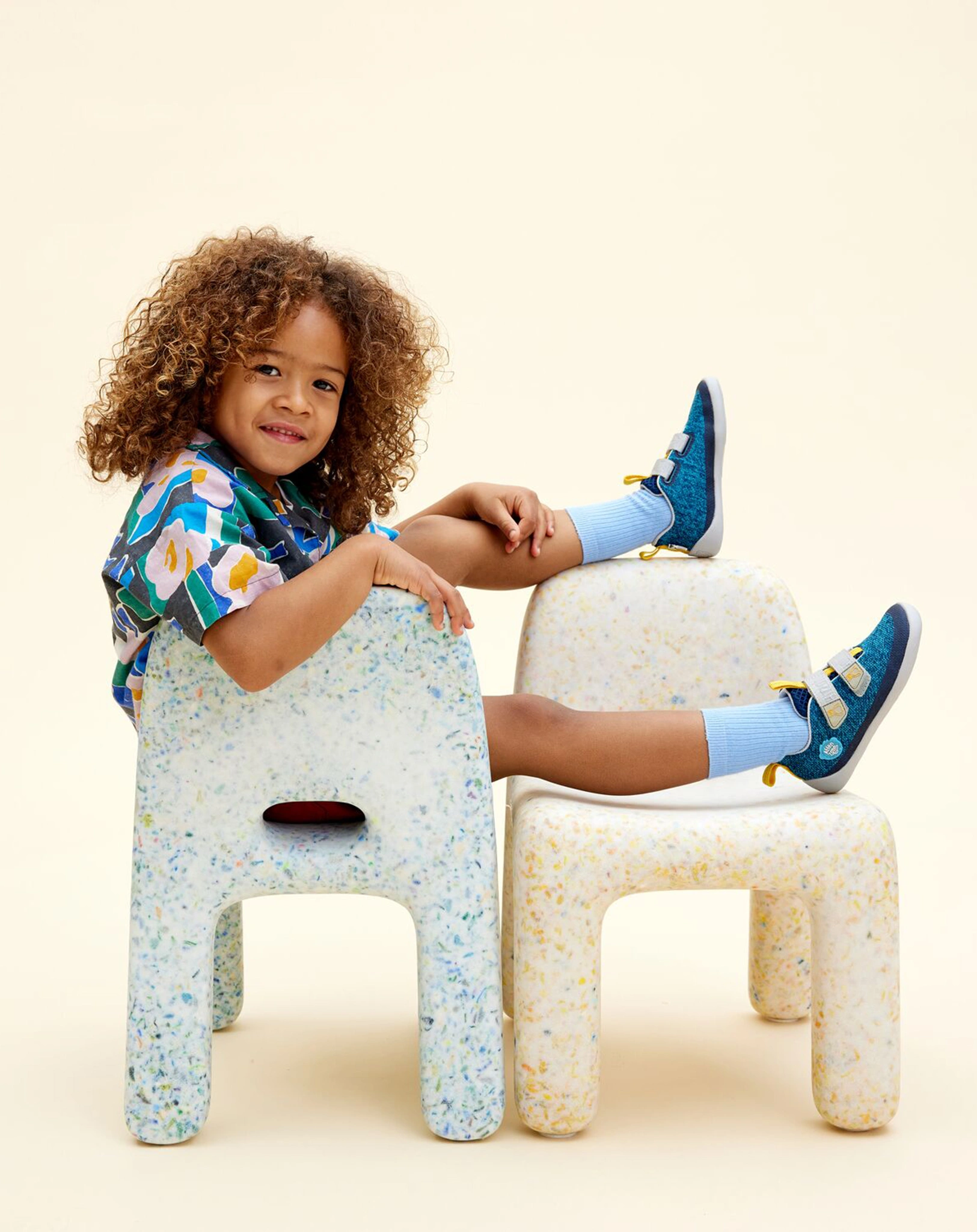 Strick-Halbschuhe HAPPY PENGUIN in blau