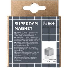 Aimant néodyme cube 'Strong' C5, set de 5, argent