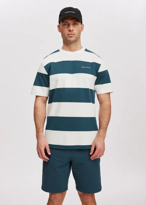 T-shirt met strepen blauw (PETROL)