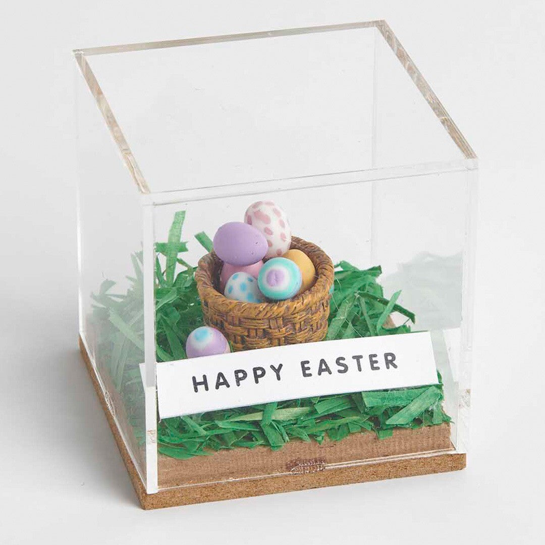 Miniatuur eiermandje met eieren - 8st