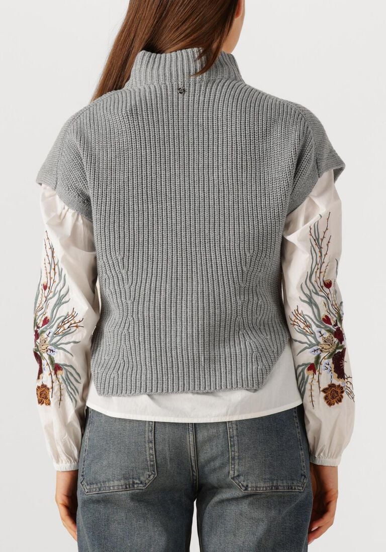 grijze mos mosh coltrui mmbiola bine knit vest