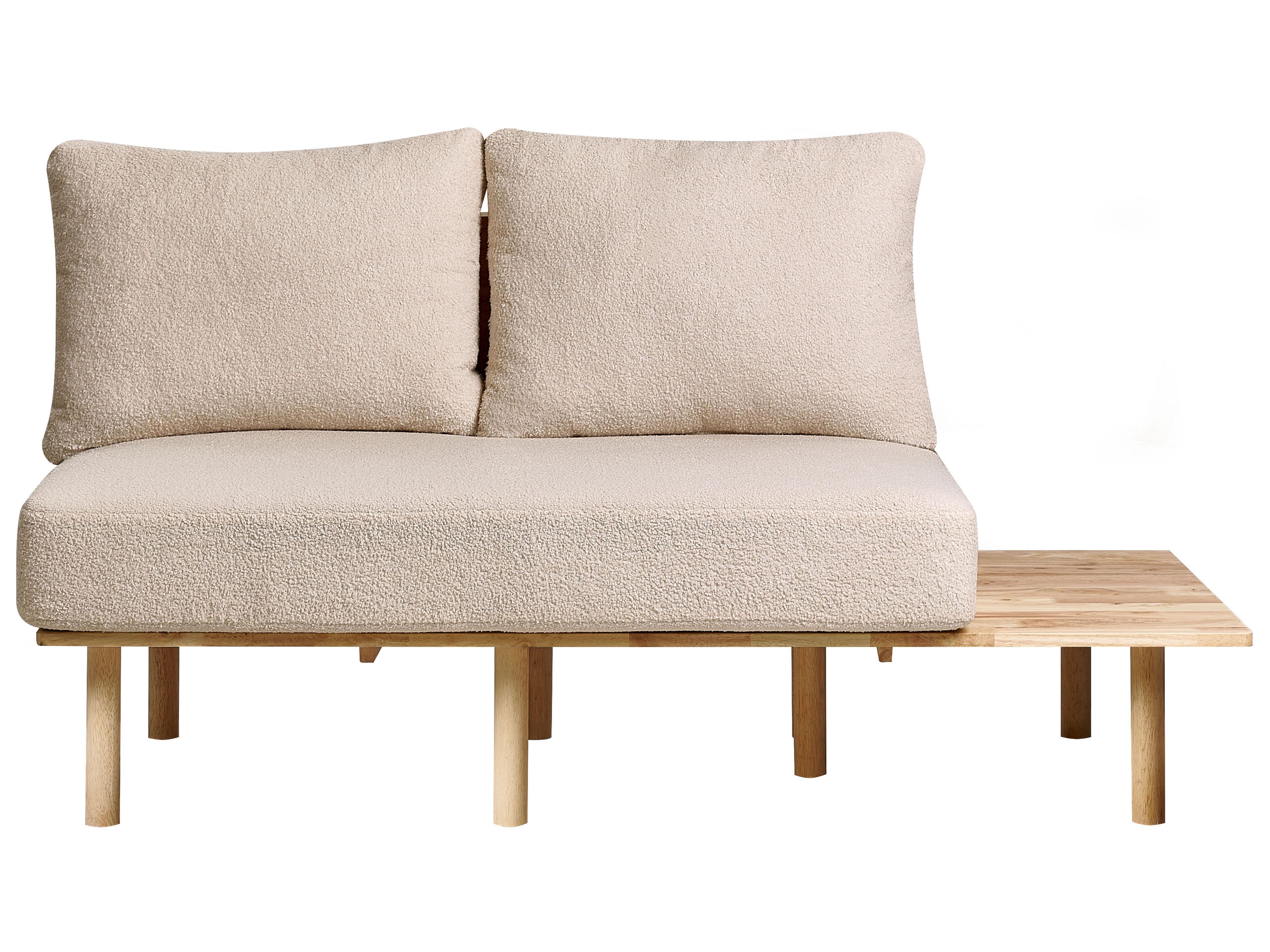 Bank 2-zits SALO Bouclé Beige met tafels