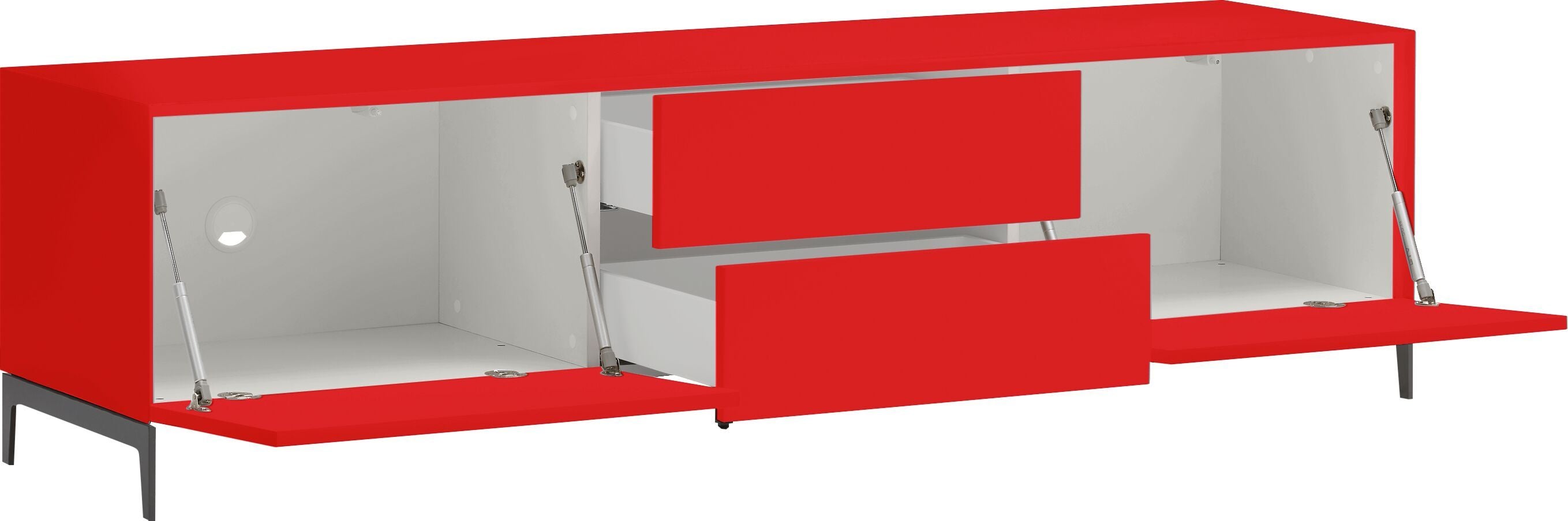 LUX Lowboard - Rot / B: 180.0 cm x T: 46.0 cm x H: 49.5 cm