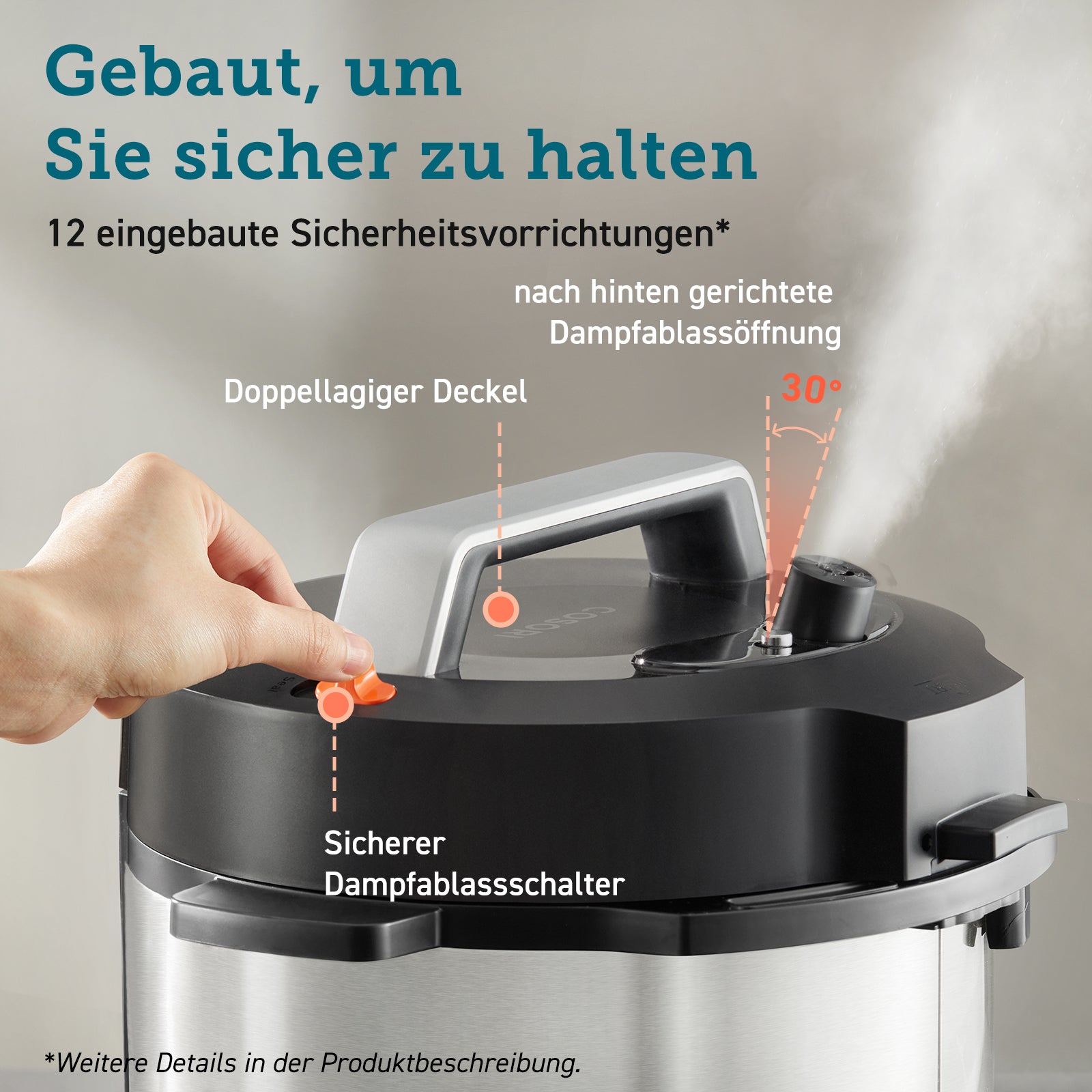 COSORI 5,7 L Schnellkochtopf, Schwarz
