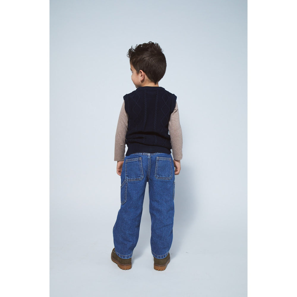 Køb Copenhagen Colors Indigo Blue Washed Organic Pocket Jeans Wide Fit