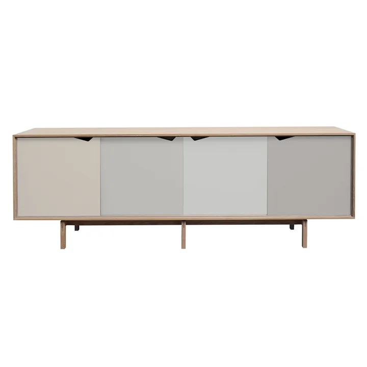 Andersen Furniture - S1 Sideboard, Eiche geölt/ Türen Doeskin (beige), Iron (metallgrau), Silver (silber weiss), Iron (metallgrau)