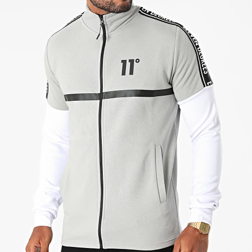 Veste Zippée 11D850 Gris Blanc