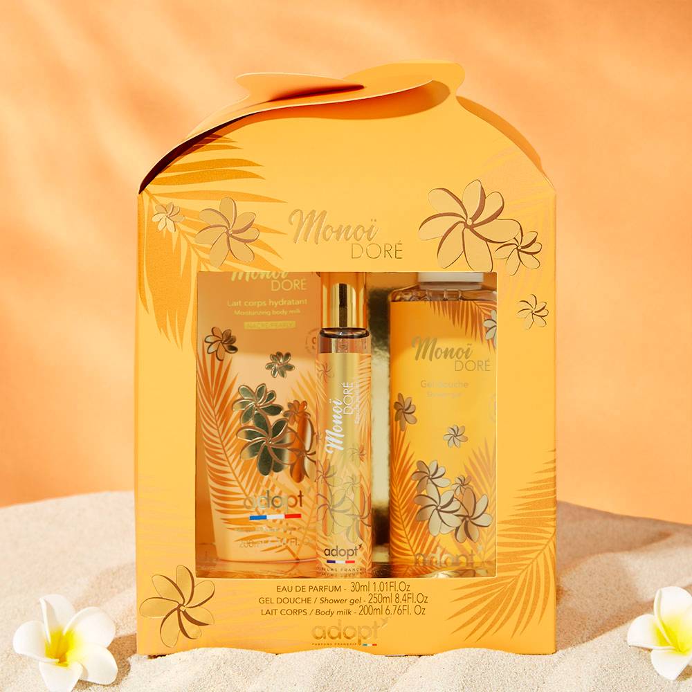 Monoï Doré Coffret chalet eau de parfum 30 ml + gel douche 250 ml + lait corps 200 ml