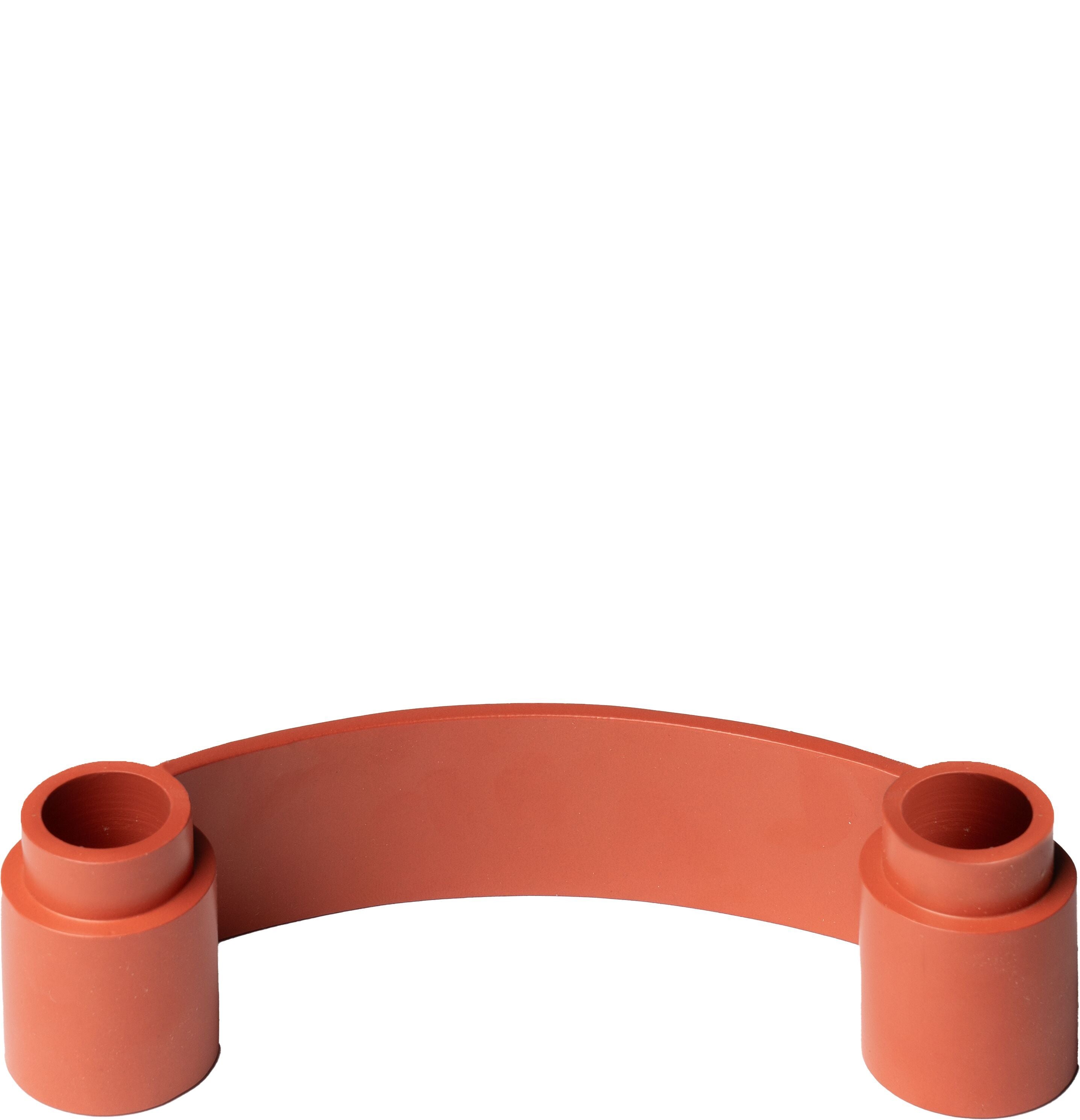 HOMEWORKS Kerzenhalter - Orange / B: 19.0 cm x T: 7.0 cm x H: 5.0 cm