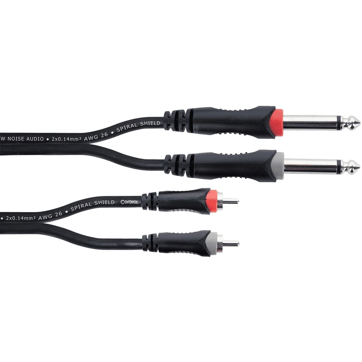 Cordial EU1PC Elements verloopkabel 2x 6.3 TS jack - 2x RCA 1m