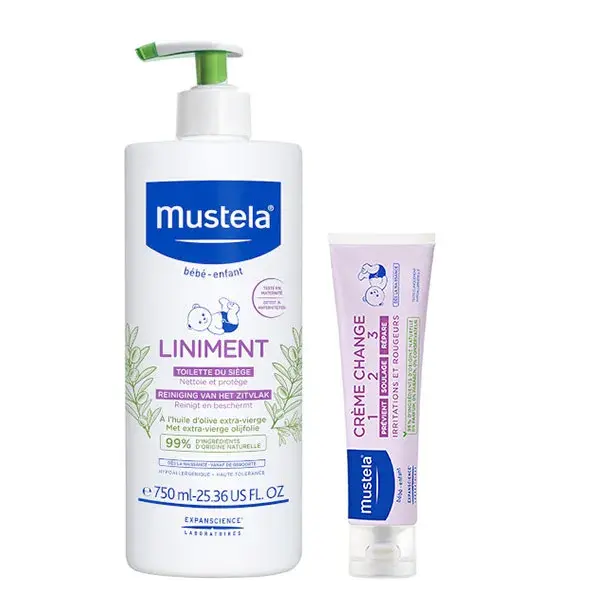 Rotina de cuidados e proteção de fraldas Mustela para bebês