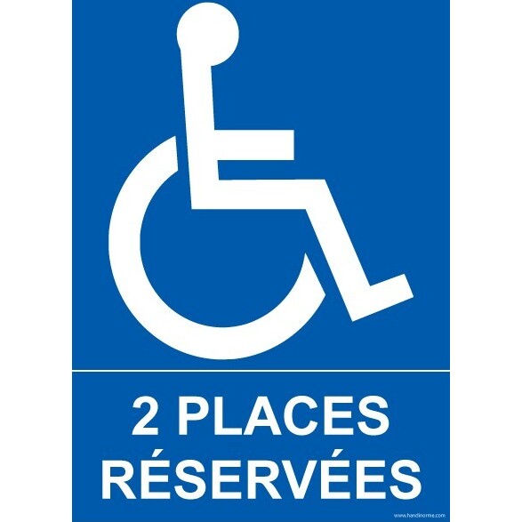 Panneau Parking 2 places réservées Picto PMR