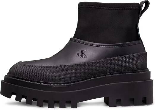 Calvin Klein Jeans Lage Flatform Zwarte Regenlaarzen