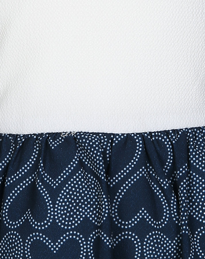 Kleid HEARTS in weiß/dunkelblau