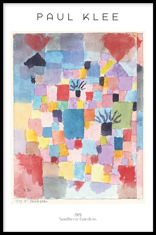 Walljar poster ingelijst - Paul Klee - Southern Gardens Poster ingelijst - 50 x 70 cm
