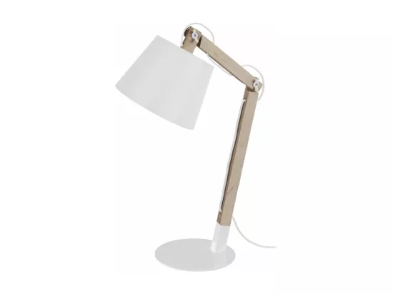 Lampe de bureau articulé bois blanc,naturel 68 cm.