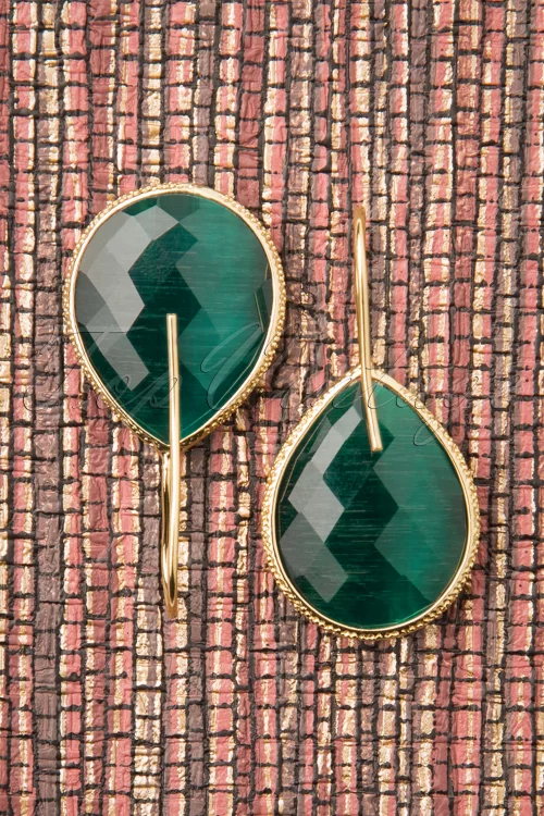 Day&Eve by Go Dutch Label Lavina stenen oorbellen in smaragd
