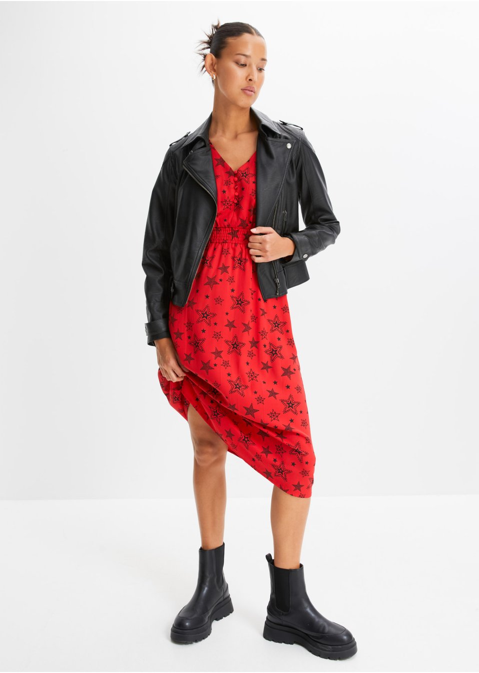Robe midi à imprimé étoiles