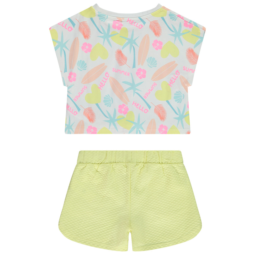 Ensemble court 2 pièces avec t-shirt imprimé pour fille