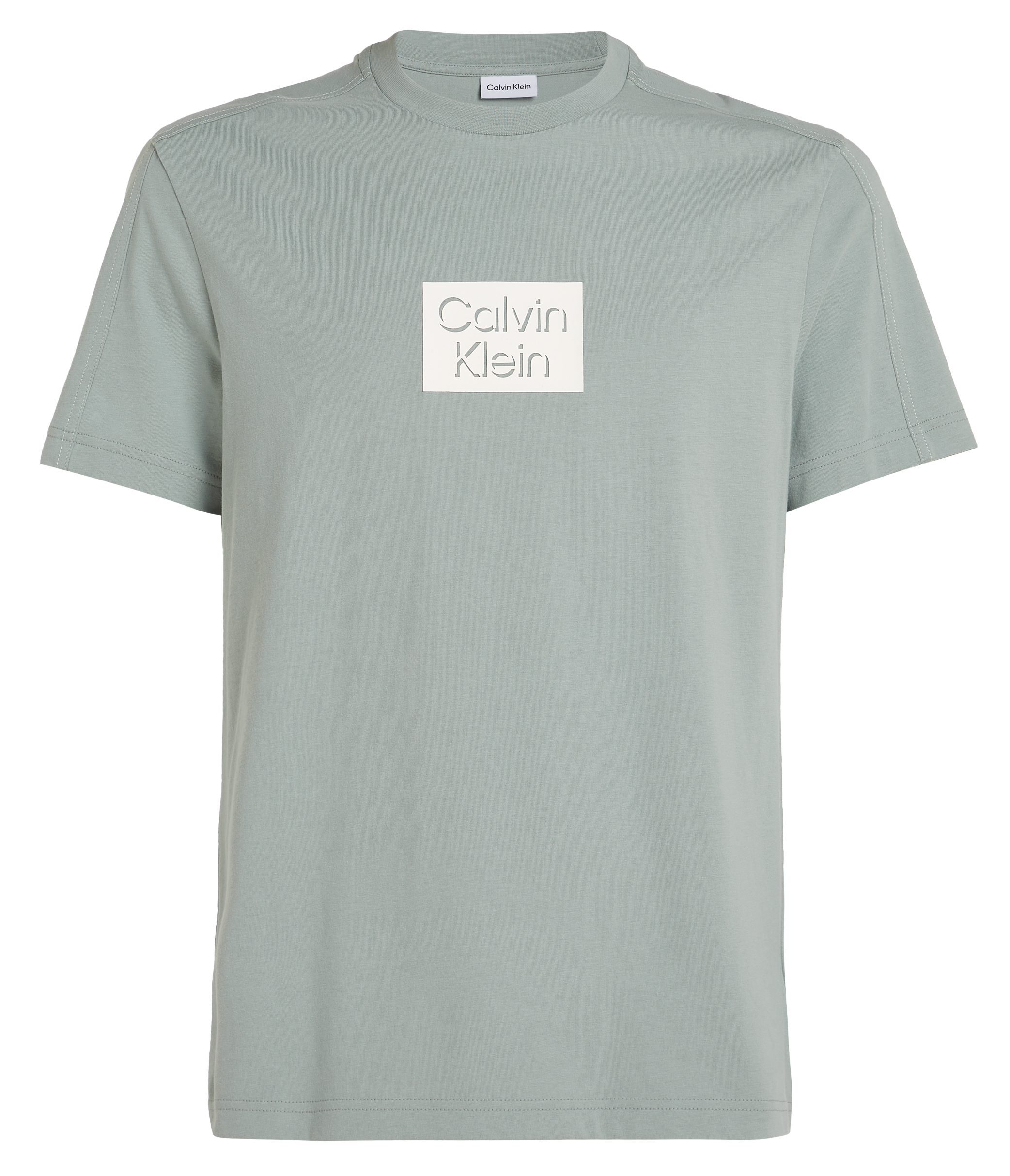 Tee-shirt droit col rond en coton | Gris