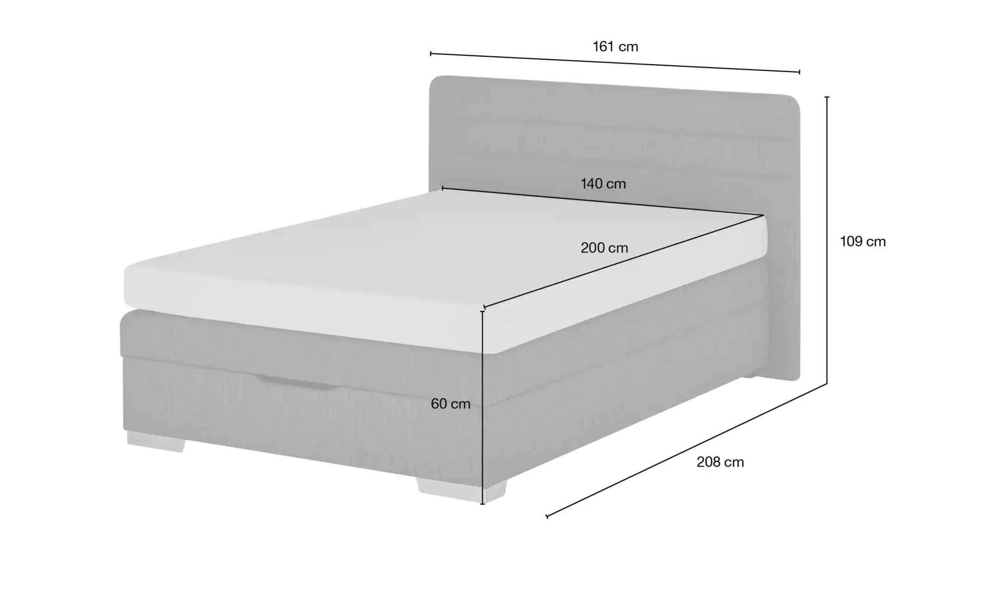 Boxspringbett mit Bettkasten Hackney