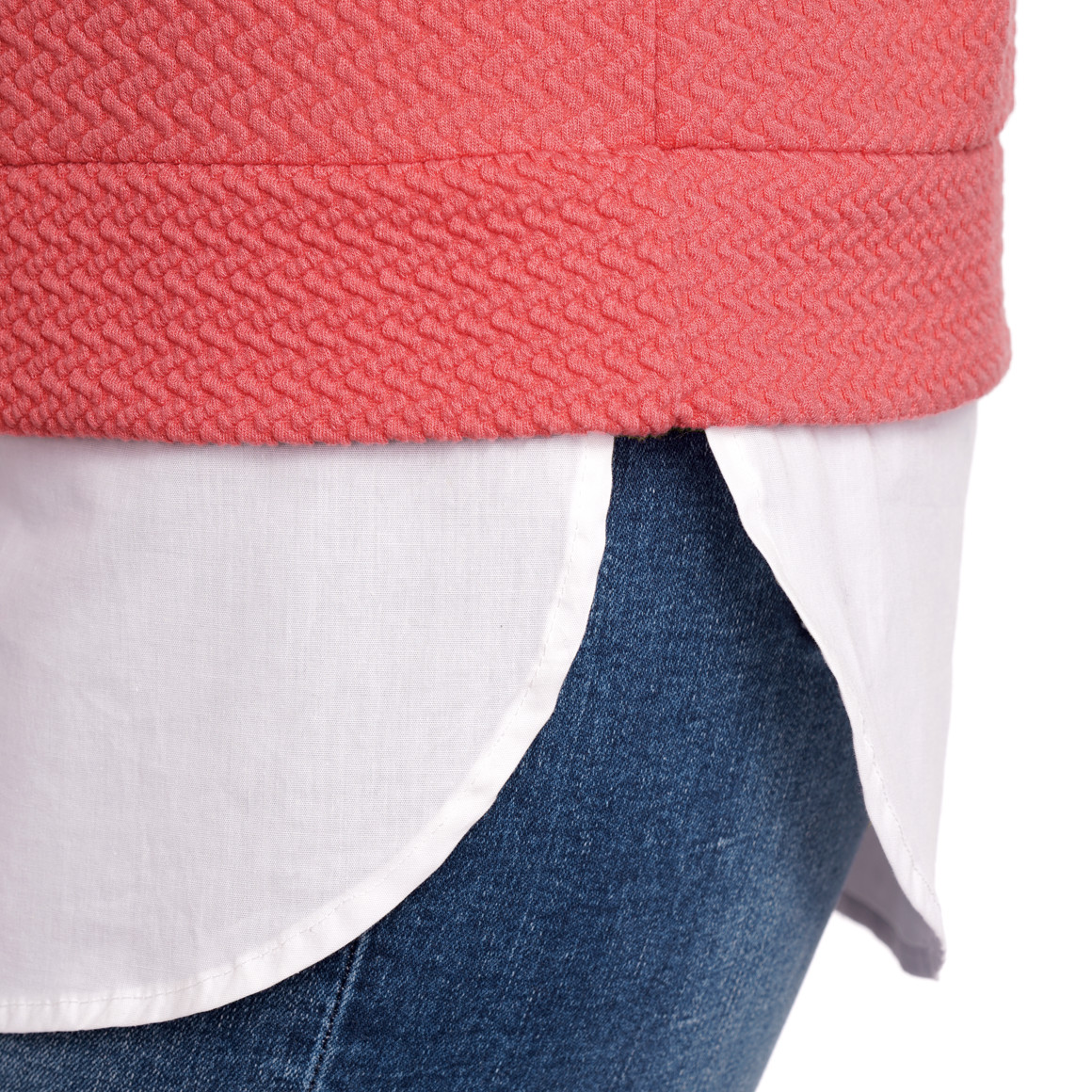 Gina Benotti Damen Hoodie mit Bluseneinsatz hellrot