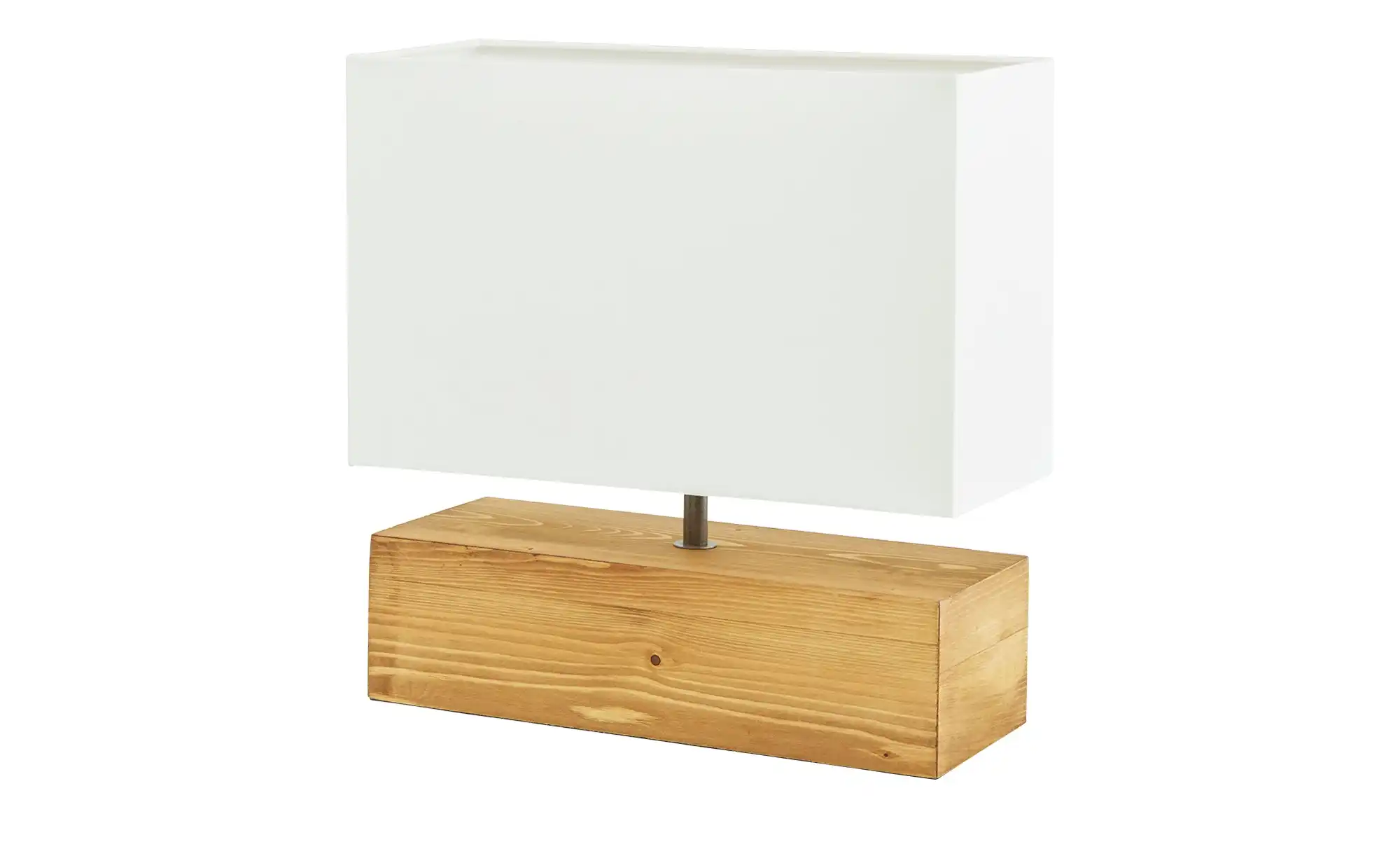 Trio Tischleuchte, 1-flammig, Holz/ Stoffschirm weiß