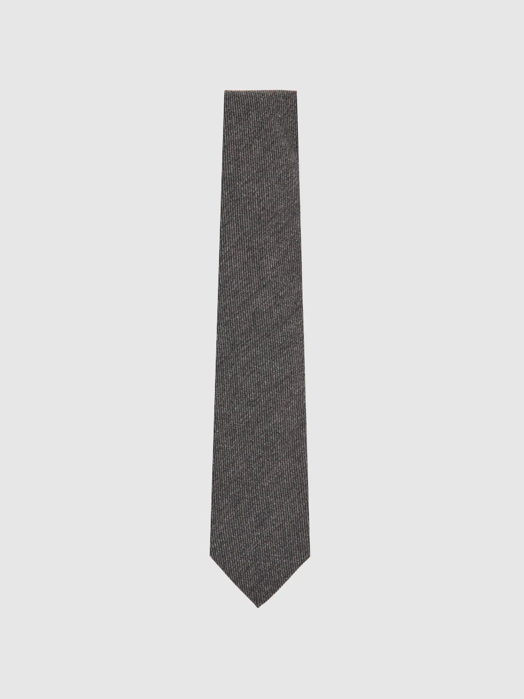 Antraciet - Reiss Donato Wool-Silk Textured Tie