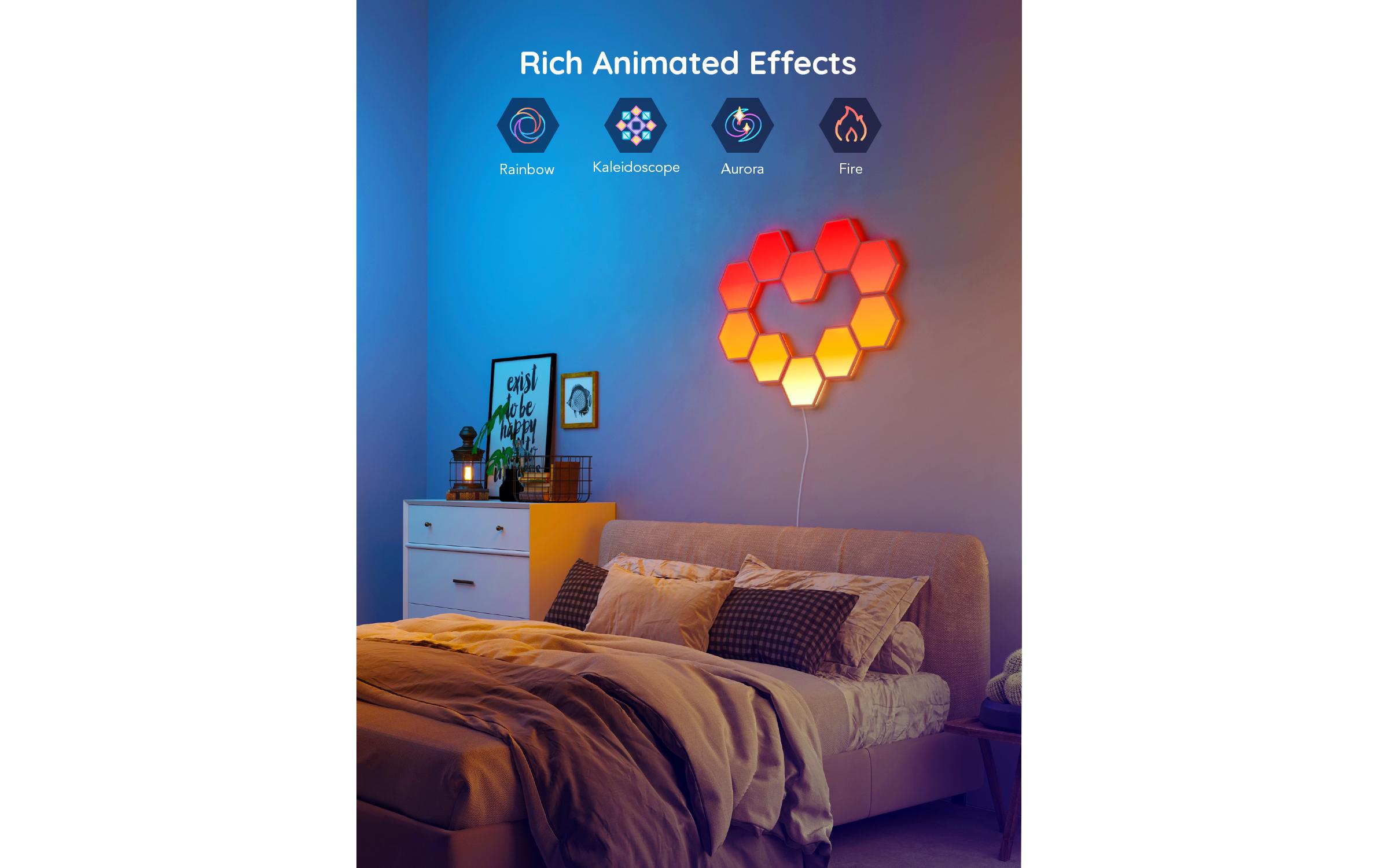 Panelleuchte Glide Hexa, 10er, RGBIC<br>Light Panels