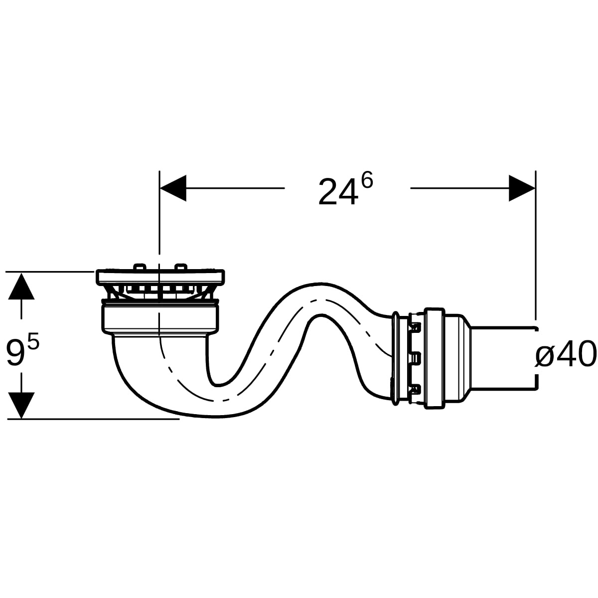 Geberit Sestra douchebaksifon PE 50mm