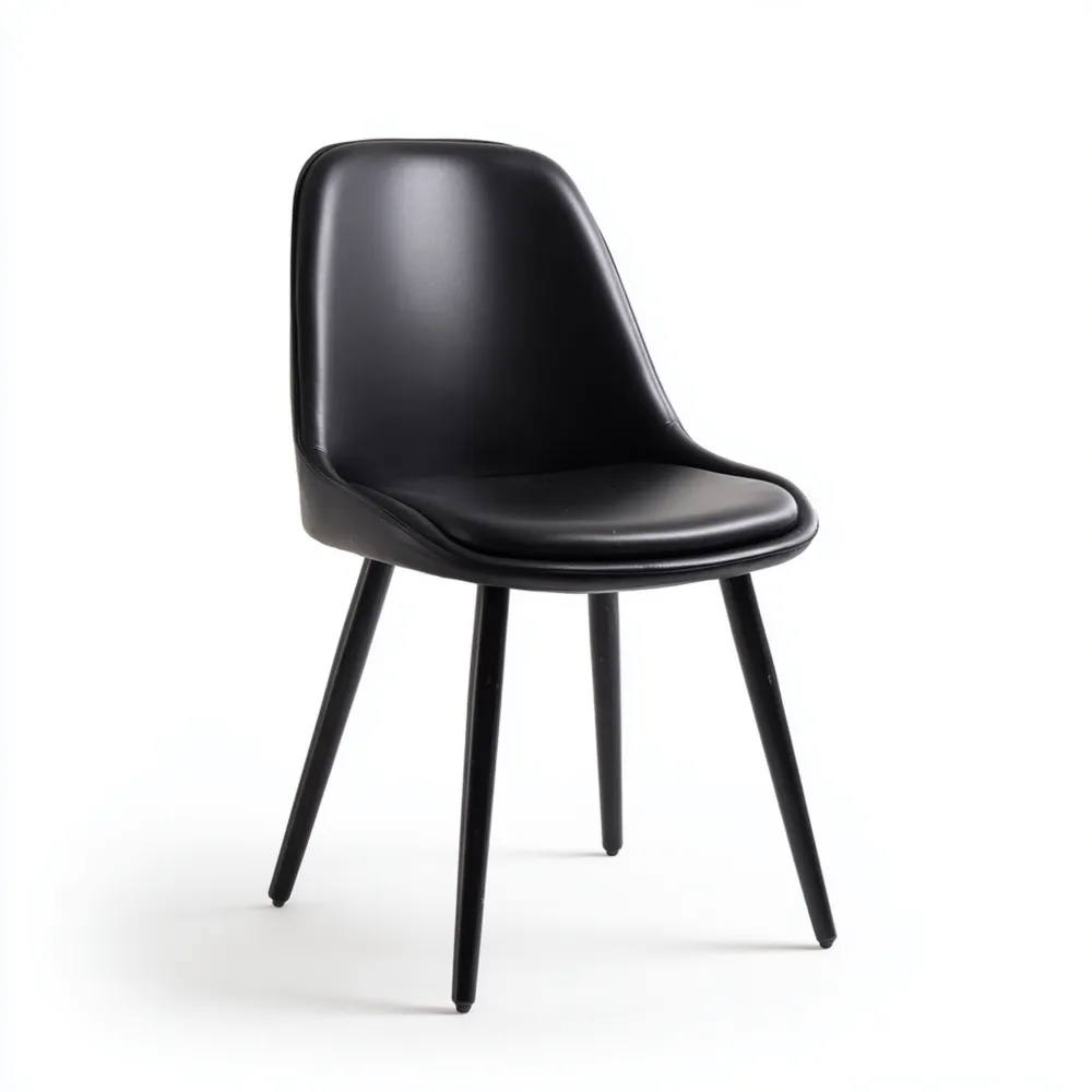 Esszimmerstuhl Kunstleder 45x55x85 cm - Schwarz - Modernes Design