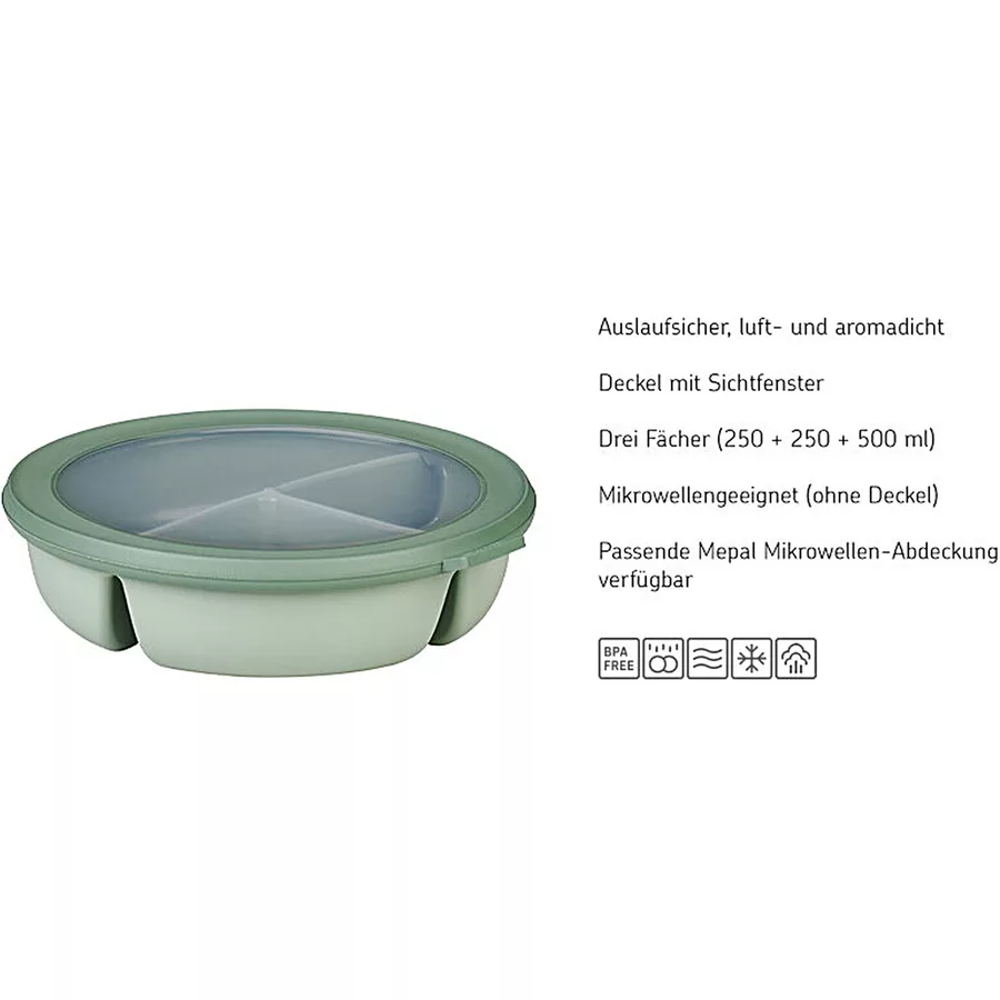 Mepal Bento Bowl mit Mikrowellendeckel Cirqula 250 + 250 + 500 ml schwarz