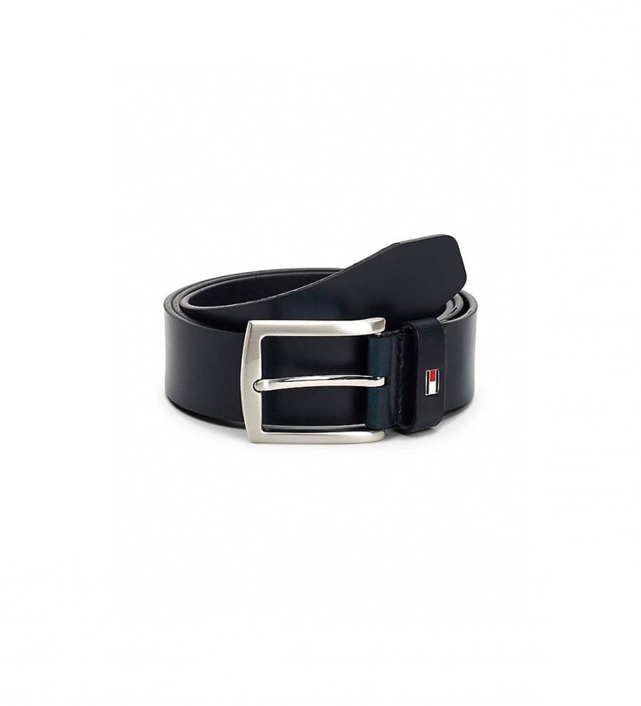 Cinto de couro azul marinho Tommy Hilfiger Denton