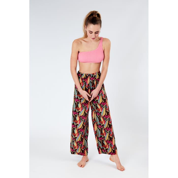Veritas-Losse broek bloem fuchsia