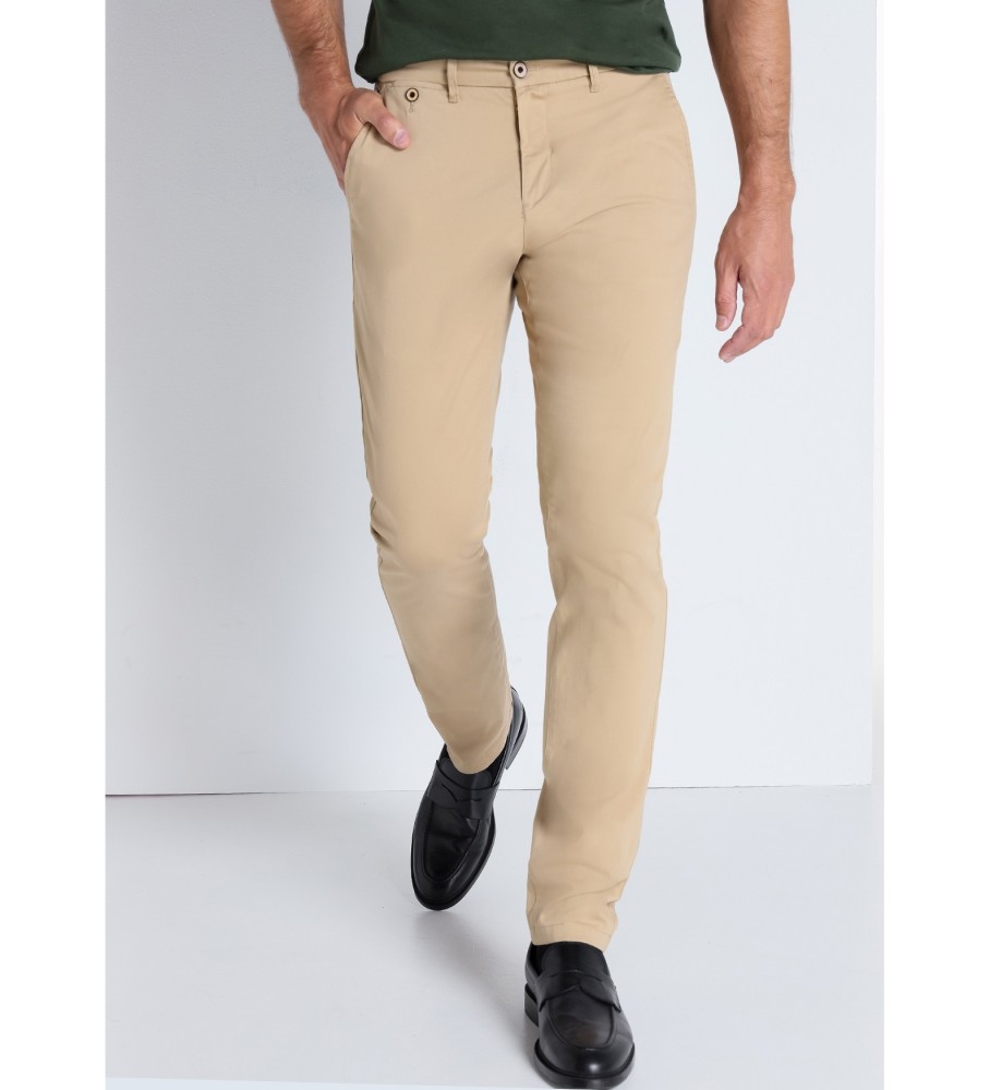 Victorio & Lucchino, Calça Chino V&L em Cetim Pêssego, Cintura Média | Corte Slim