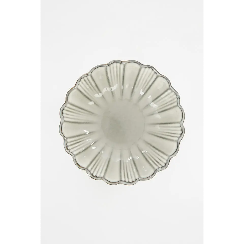 Mica Decorations Corfu Schaal - Set van 4 - Ø17 cm - Keramiek - Grijs