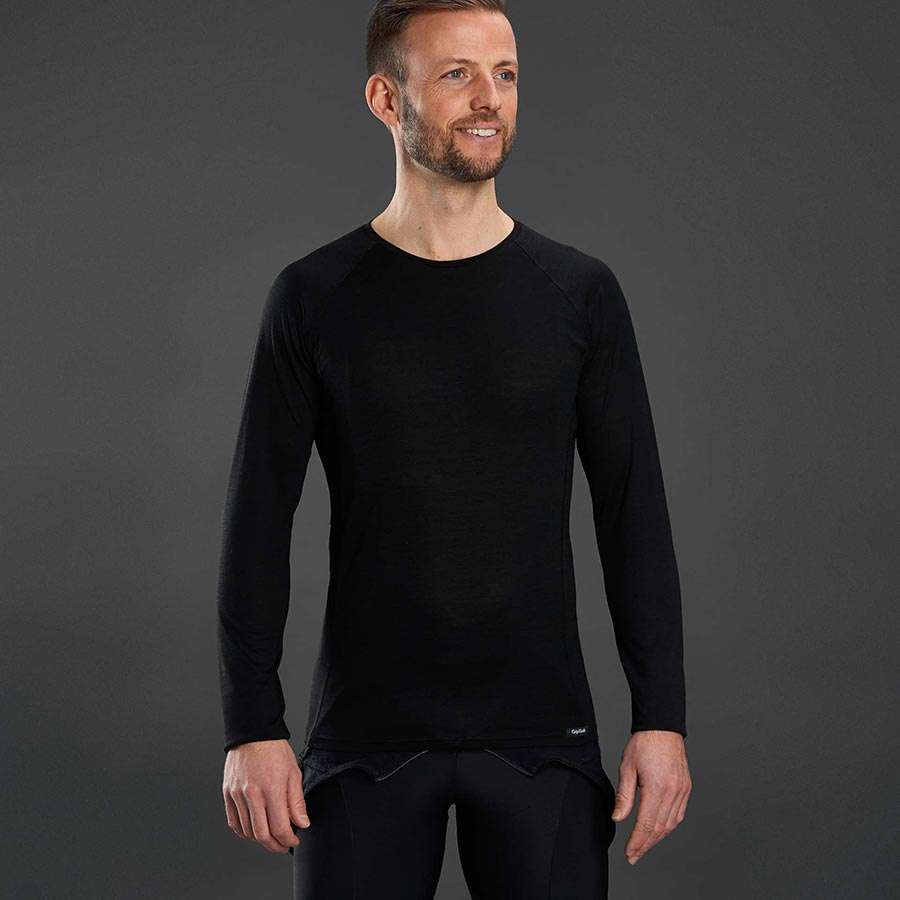 GripGrab Merino Polyfibre 50/50 Thermoshirt Lange Mouwen Zwart