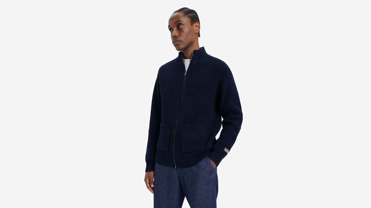 Cardigã Levi's com zíper em lã mista