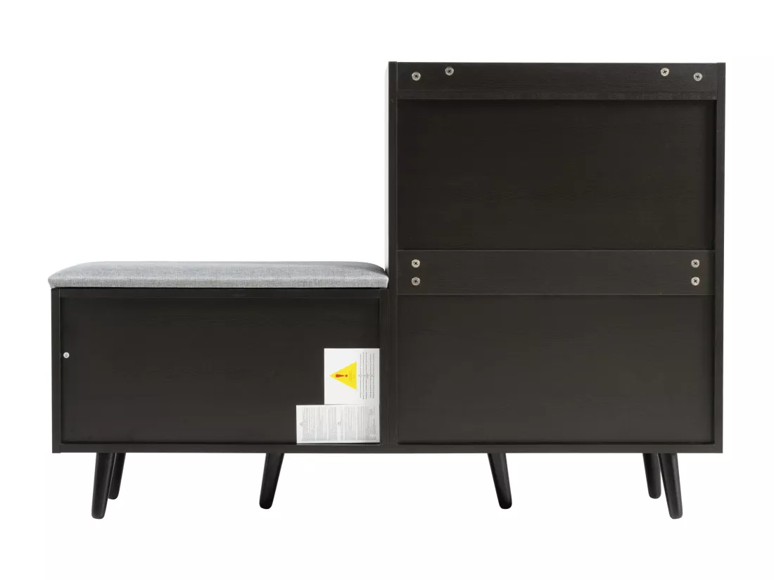 Meuble à chaussures - avec une banquette et 4 portes - Noir
