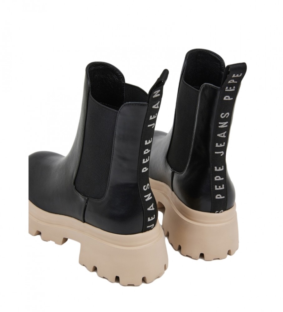 Botas Chelsea Pepe Jeans Lol, pretas - Altura do salto: 6 cm -