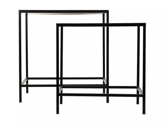 Ensemble de 2 supports en mosaïque et métal noirs