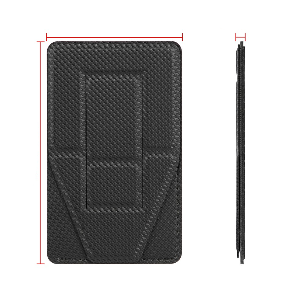 Universal Leder Wallet Pocket Stick-On Kartenfach mit Adhesive Klebe Pad   Aufstellfunktion - Braun