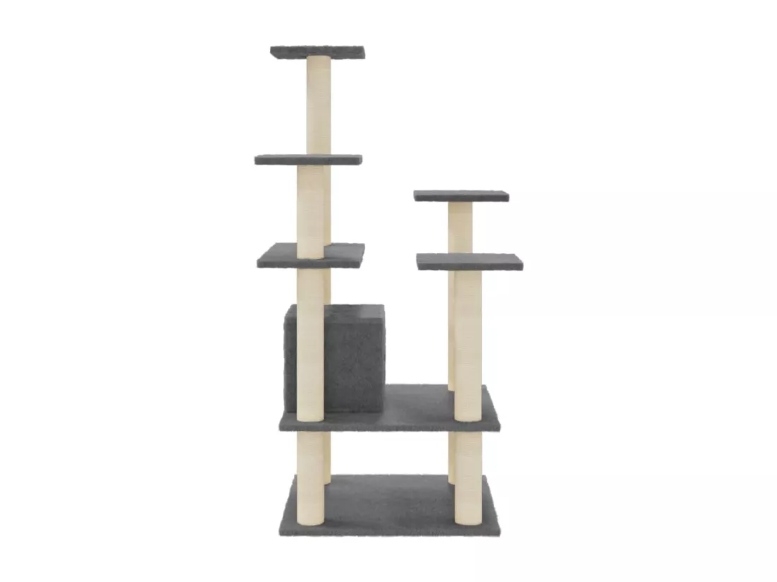Arbre à chat avec griffoirs en sisal Gris foncé 110 cm