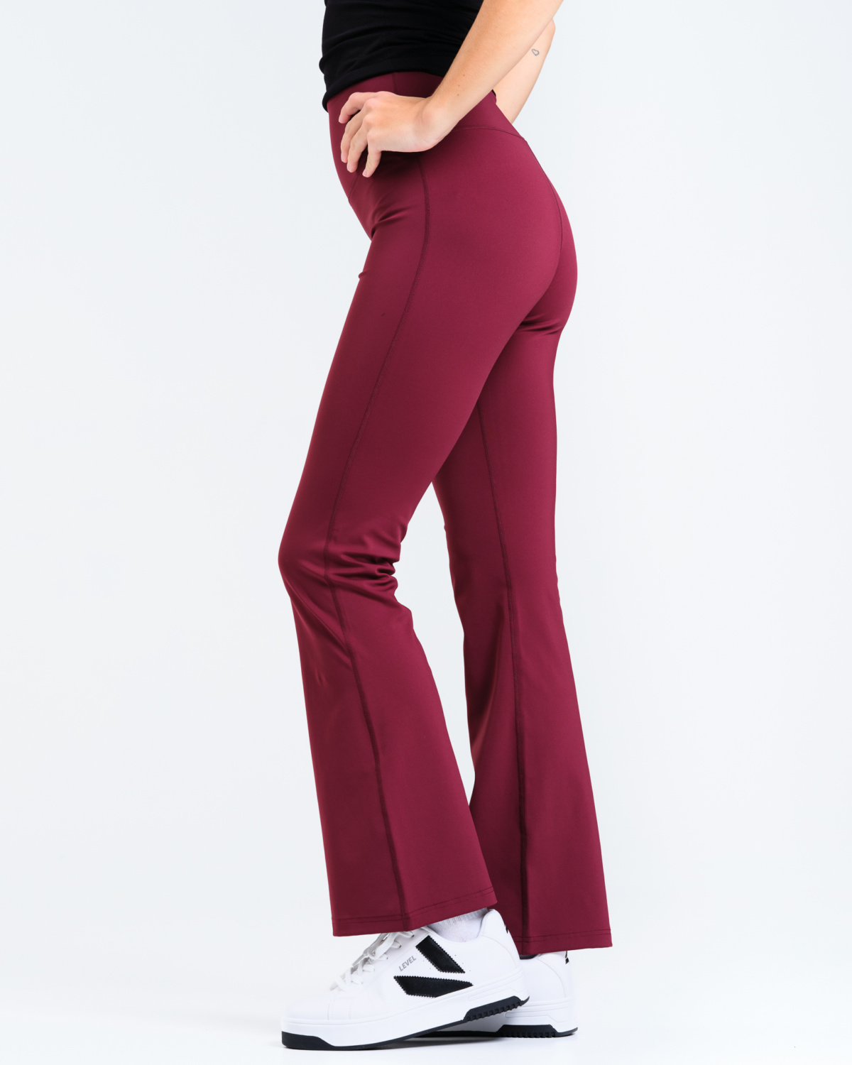 LEVITY Lotus Flare Pants Burgundy