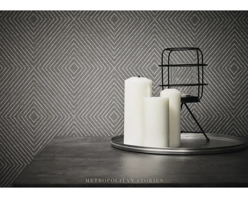 Vliesbehang 36926-1 Metropolitan Stories 3D tegel antraciet