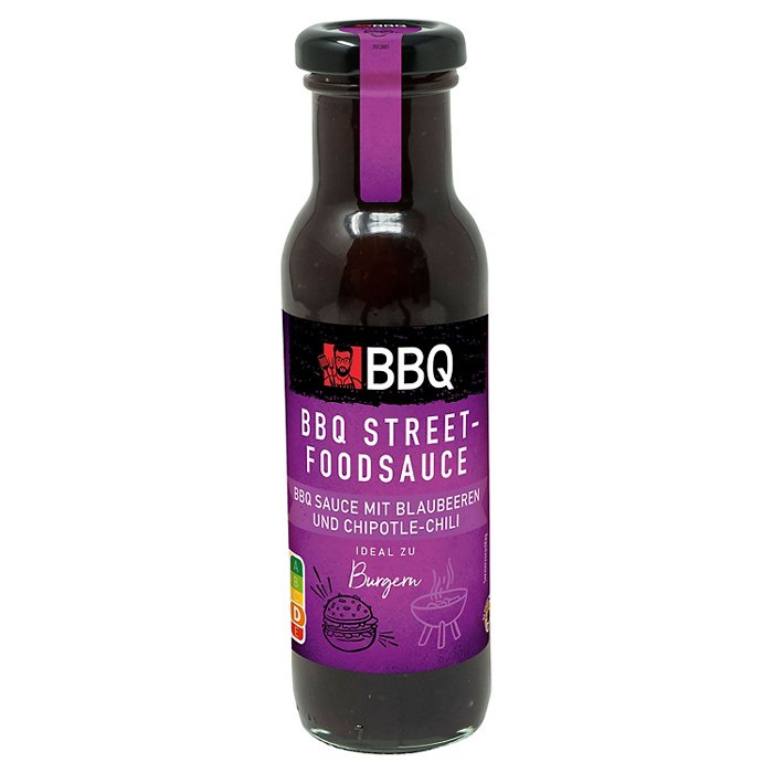 BBQ Streetfoodsaucen 230 ml, Blueberry-Chipotle