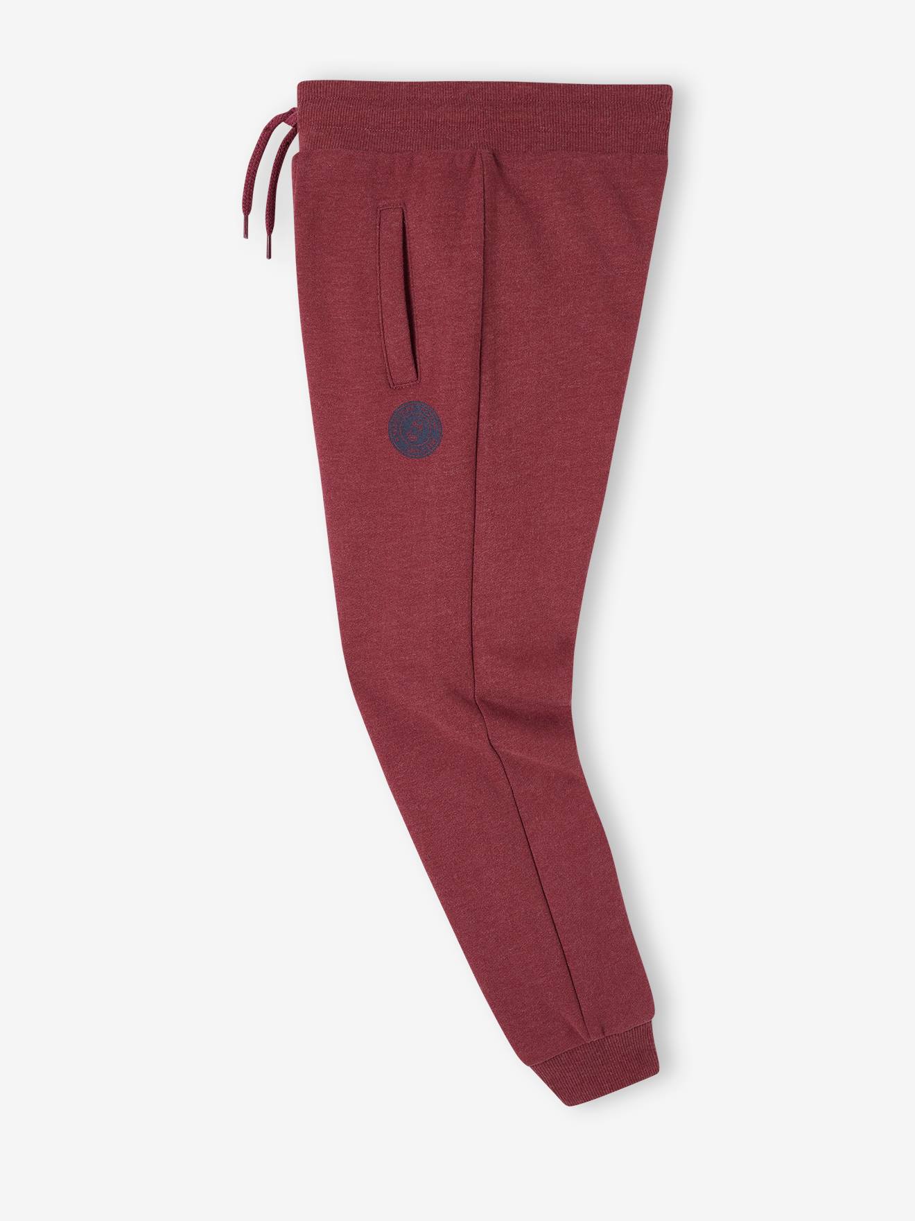 Calça de moletom estilo jogging, preta mesclada escura para menino